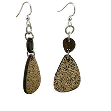 Load image into Gallery viewer, Freckled Rock wood Engraved Earrings #1783