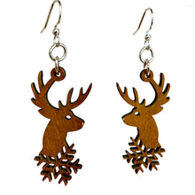 Load image into Gallery viewer, Reindeer Snowflake Earrings #1829