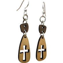 Load image into Gallery viewer, Heritage Wooden Cross Earrings #1830