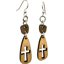 Load image into Gallery viewer, Heritage Wooden Cross Earrings #1830