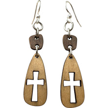 Load image into Gallery viewer, Heritage Wooden Cross Earrings #1830