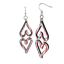 Load image into Gallery viewer, Candy Cane Heart Earrings