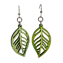 Load image into Gallery viewer, Chlorophyll Leaf Earrings #1838