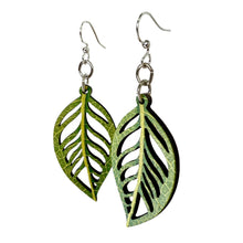 Load image into Gallery viewer, Chlorophyll Leaf Earrings #1838