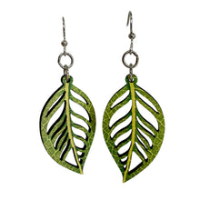 Load image into Gallery viewer, Chlorophyll Leaf Earrings #1838