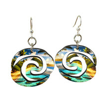 Load image into Gallery viewer, Tropical Island Wood Earrings #1842