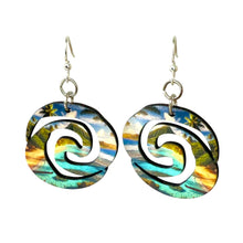 Load image into Gallery viewer, Tropical Island Wood Earrings #1842