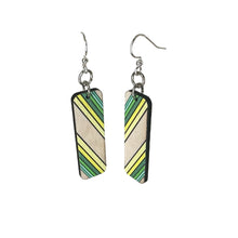 Load image into Gallery viewer, Green Bay Striped Blossom Earrings #190
