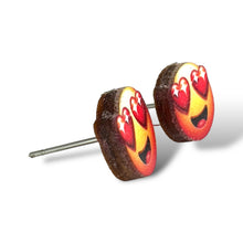 Load image into Gallery viewer, Heart Eye Emoji Stud Earrings #3120