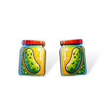 Load image into Gallery viewer, Pickle Jar Stud Earrings #3127