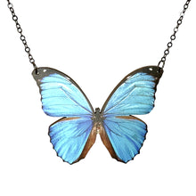 Load image into Gallery viewer, Blue Morpho Butterfly Necklace #6142