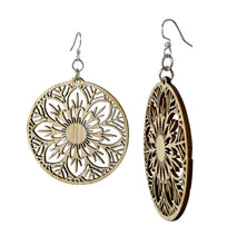 Load image into Gallery viewer, Earth Flower Bamboo Earrings #947