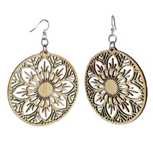 Load image into Gallery viewer, Earth Flower Bamboo Earrings #947
