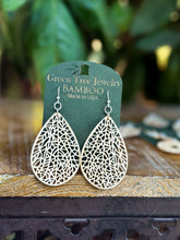 Load image into Gallery viewer, Labyrinth Leaf Bamboo Earrings #949