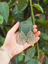 Load image into Gallery viewer, Labyrinth Leaf Bamboo Earrings #949