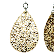 Load image into Gallery viewer, Labyrinth Leaf Bamboo Earrings #949