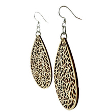 Load image into Gallery viewer, Labyrinth Leaf Bamboo Earrings #949