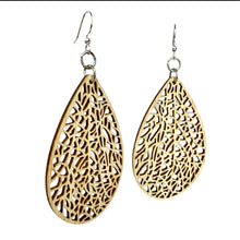 Load image into Gallery viewer, Labyrinth Leaf Bamboo Earrings #949