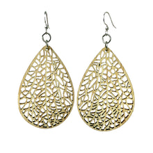 Load image into Gallery viewer, Labyrinth Leaf Bamboo Earrings #949
