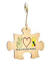 Load image into Gallery viewer, Peace, Love, Able Ornament #9869