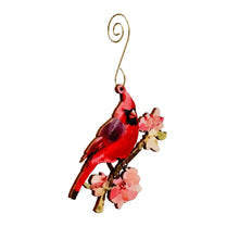Load image into Gallery viewer, Cardinal on Cherry Blossom Ornament #9875