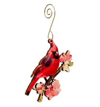 Load image into Gallery viewer, Cardinal on Cherry Blossom Ornament #9875