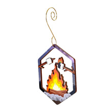 Load image into Gallery viewer, Campfire with marshmallows Ornament #9895