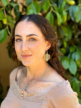 Load image into Gallery viewer, Modern Leaf Bamboo Earrings #997