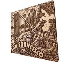 Load image into Gallery viewer, San Francisco Mermaid American Maple Magnet #MM508
