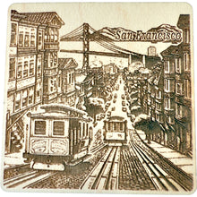 Load image into Gallery viewer, San Francisco Trolley Car Maple Magnet #MM515
