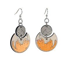 Load image into Gallery viewer, Cat and Yarn Earrings #1774