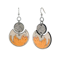 Load image into Gallery viewer, Cat and Yarn Earrings #1774