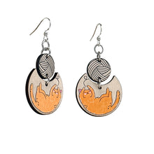 Load image into Gallery viewer, Cat and Yarn Earrings #1774