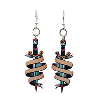 Load image into Gallery viewer, Sword and Banner Earrings #T142
