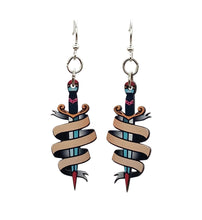 Load image into Gallery viewer, Sword and Banner Earrings #T142
