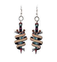 Load image into Gallery viewer, Sword and Banner Earrings #T142