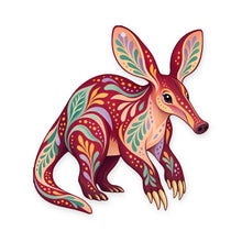 Load image into Gallery viewer, Aardvark folk art ornament O406 on white, laser-cut maple wood, made in USA