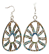 Load image into Gallery viewer, Flowering shell earrings with seashell and blossom design, eco-friendly jewelry made in USA