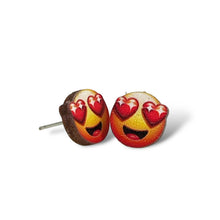 Load image into Gallery viewer, Heart Eye Emoji Stud Earrings #3120