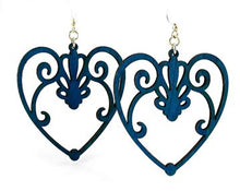 Load image into Gallery viewer, Scroll Heart Earrings # 1033