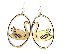 Load image into Gallery viewer, Swan in Oval Earrings # 1060