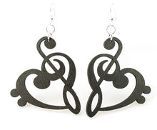 Load image into Gallery viewer, Treble Clef Heart Earrings # 1109