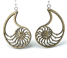 Load image into Gallery viewer, Nautilus Shell Earrings # 1161
