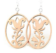 Load image into Gallery viewer, Flower Oval Earrings # 1182