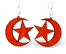Load image into Gallery viewer, Star & Crescent Earrings # 1186