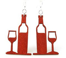 Load image into Gallery viewer, Wine Bottle and Glass Earrings # 1217