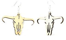 Load image into Gallery viewer, Long Horn Skull Earrings # 1286