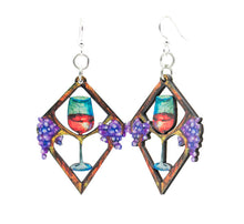Load image into Gallery viewer, Heart in Wine Earrings #1624