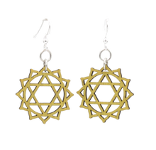 Load image into Gallery viewer, Anahata Chakra Wood Earrings #1633