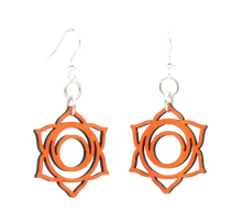 Load image into Gallery viewer, Svadhishthana Chakra Wood Earrings #1635
